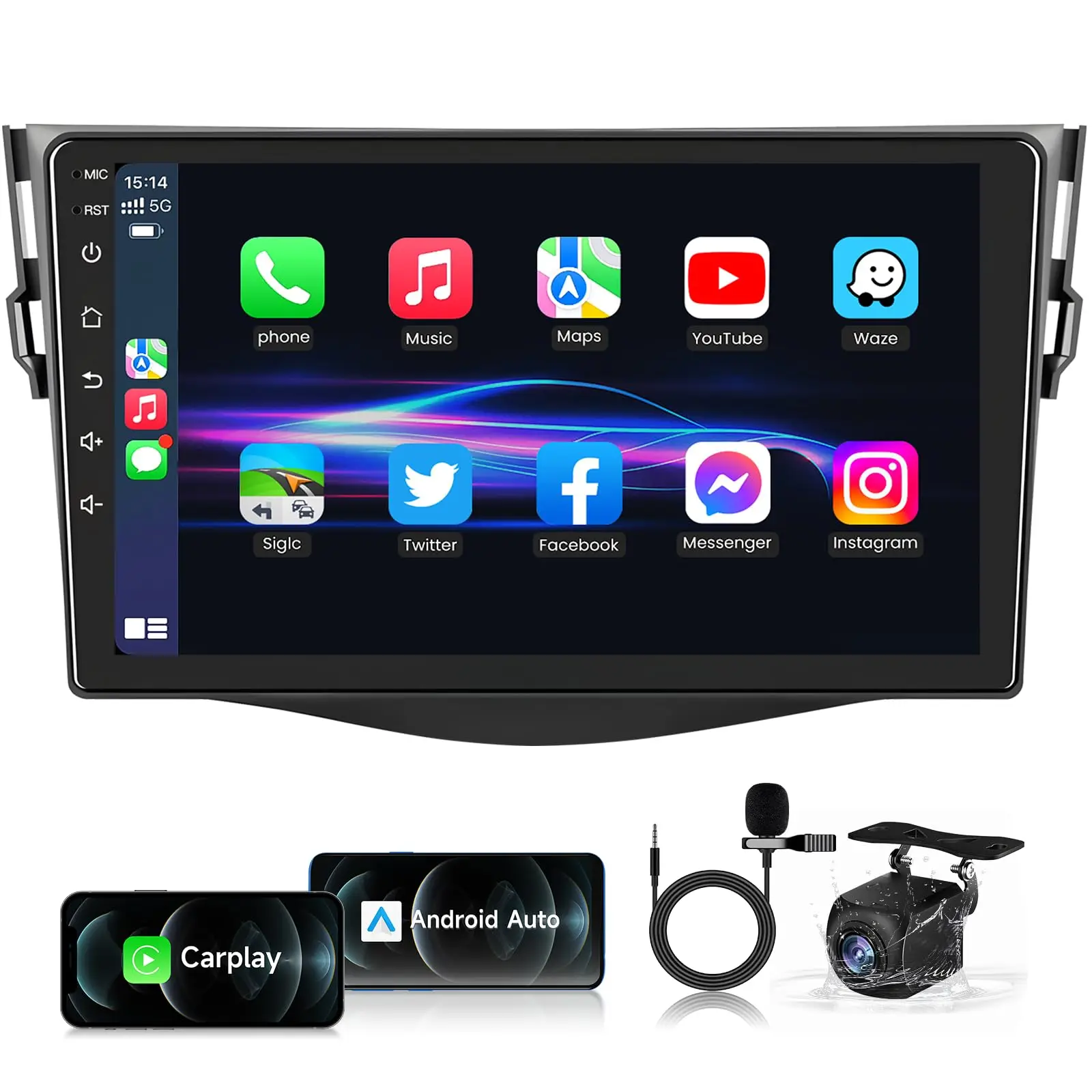 9 Inch Android Radio for Toyota RAV4 2006-2011 Touch Screen Stereo with Wireless Carplay Android Auto WiFi Bluetooth GPS SWC FM SWC Backup Camera
9 Inch Android Radio for Toyota RAV4 2006-2011 Touch Screen Stereo with Wireless Carplay Android Auto WiFi Bluetooth GPS SWC FM SWC Backup Camera