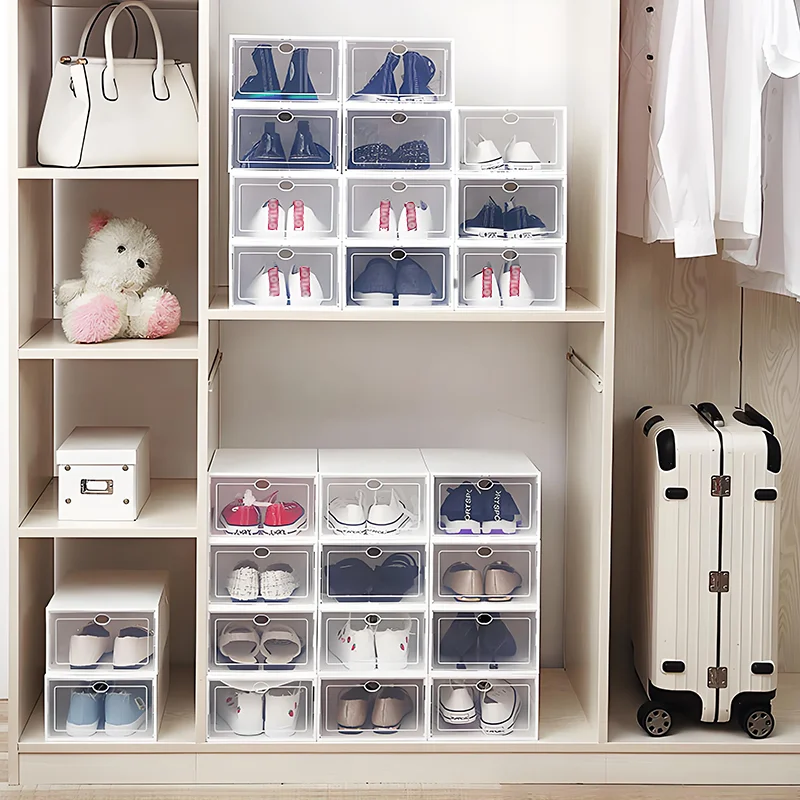 Dual-Frame Reinforced Transparent Shoe Boxes (Pack of 6) Foldable Flip-Lid Shoe Boxes for Ultimate Storage
Dual-Frame Reinforced Transparent Shoe Boxes (Pack of 6) Foldable Flip-Lid Shoe Boxes for Ultimate Storage