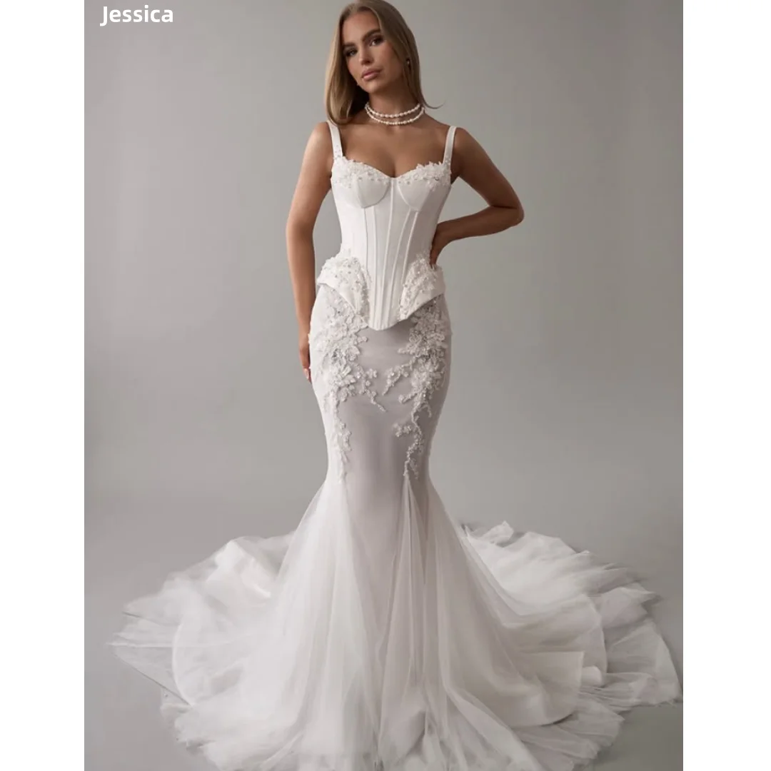 Джессика Роскошные вечерние платья с вышивкой бисером на талии «рыбий кости» Белые платья для выпускного вечера Тюлевой корсет Vestidos De Fiesta по индивидуальному заказу 
Джессика Роскошные вечерние платья с вышивкой бисером на талии «рыбий кости» Белые платья для выпускного вечера Тюлевой корсет Vestidos De Fiesta по индивидуальному заказу