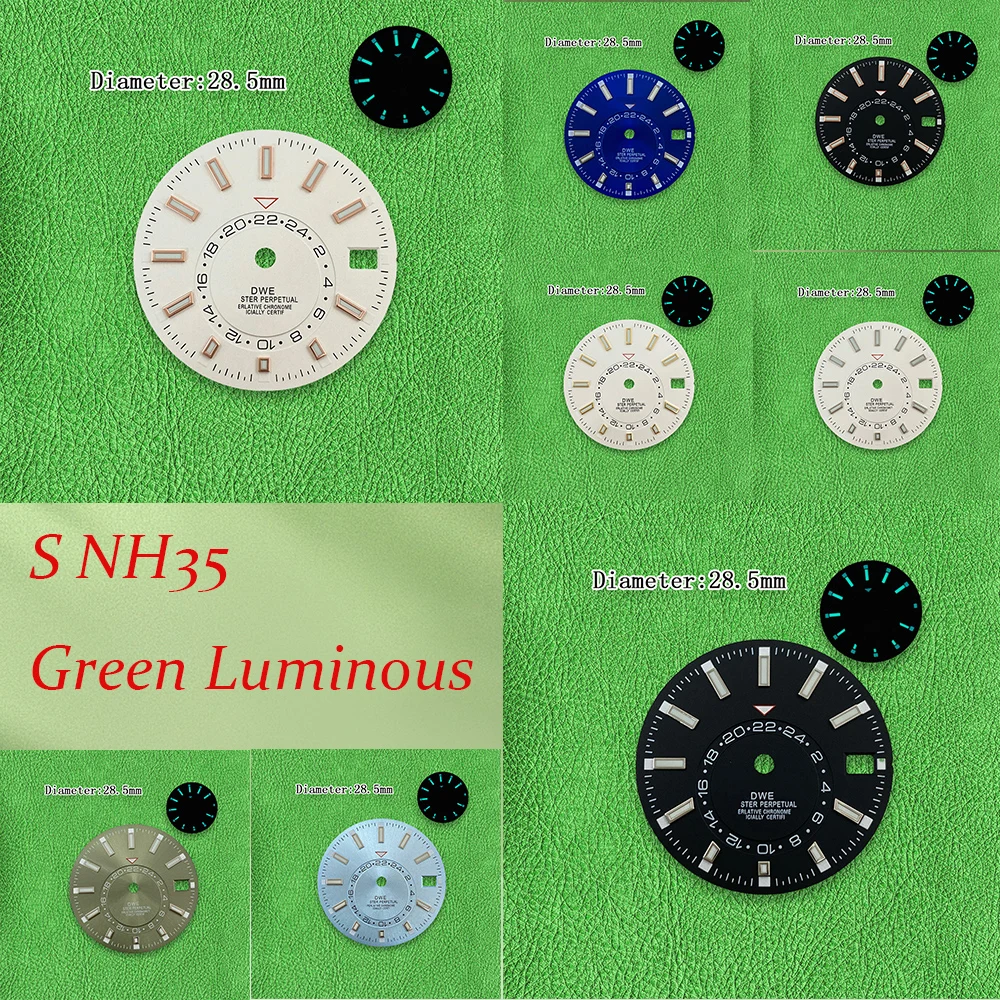 28.5mm S NH35 Dial Pilot Skywalker Dial Suitable for NH35 NH36 4R 7S Movement Green Luminous Watch Modification Accessories
28.5mm S NH35 Dial Pilot Skywalker Dial Suitable for NH35 NH36 4R 7S Movement Green Luminous Watch Modification Accessories