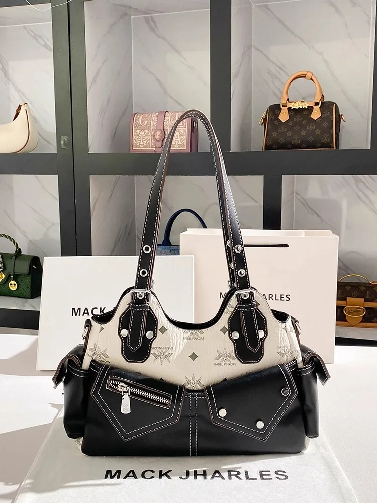 Vintage and Retro Handheld Lorry Bag with Letter Printing and Contrast Color Women's Luxury and Large Capacity Shoulder Handbag
Vintage and Retro Handheld Lorry Bag with Letter Printing and Contrast Color Women's Luxury and Large Capacity Shoulder Handbag