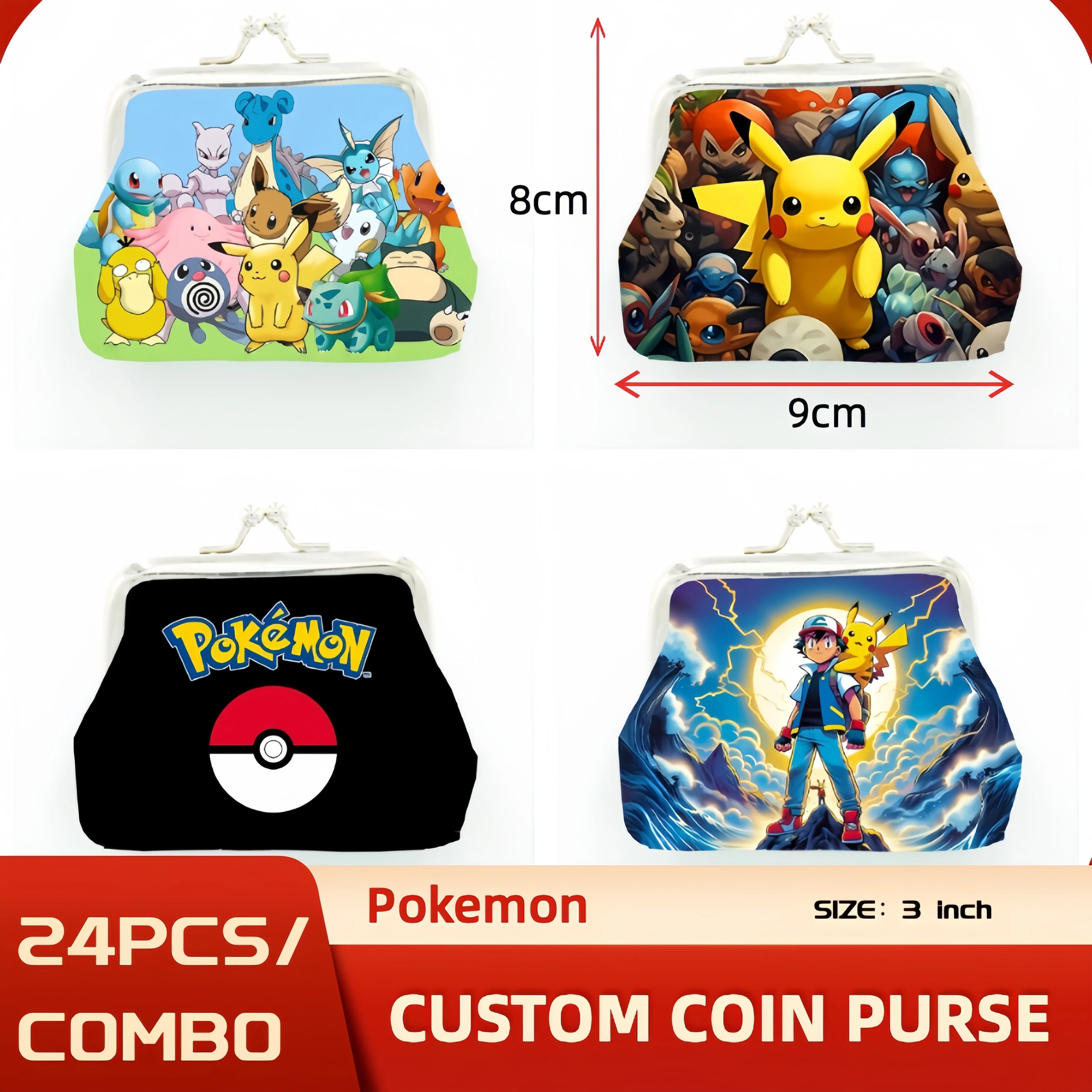 Custom Pokémon Coin Purse,24PCS, PU Leather Wallet, Cartoon Design, Personalized Gift, Kids Souvenir, Wholesale, Factory Direct
Custom Pokémon Coin Purse,24PCS, PU Leather Wallet, Cartoon Design, Personalized Gift, Kids Souvenir, Wholesale, Factory Direct