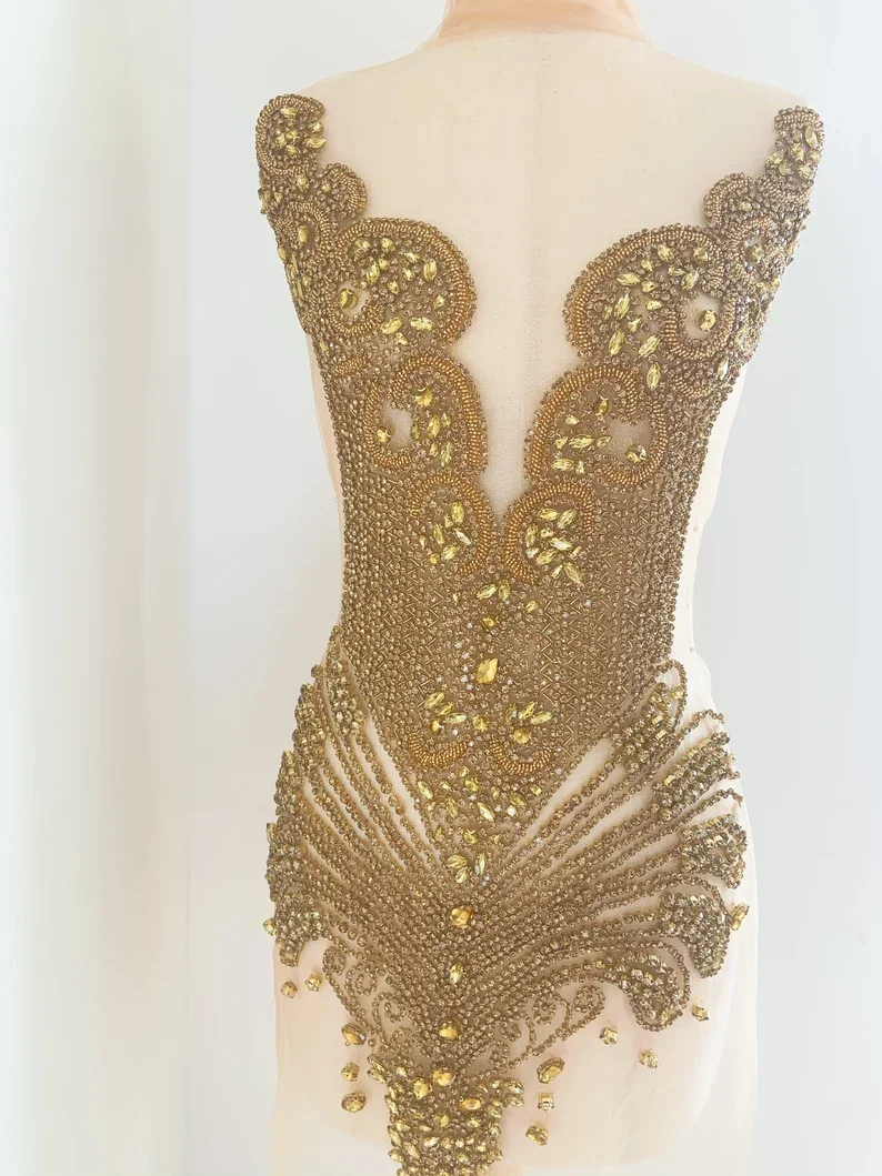 Large Gold Rhinestone Applique For Corset, Costume, Large Rhinestone Patch For Haute Couture
Large Gold Rhinestone Applique For Corset, Costume, Large Rhinestone Patch For Haute Couture