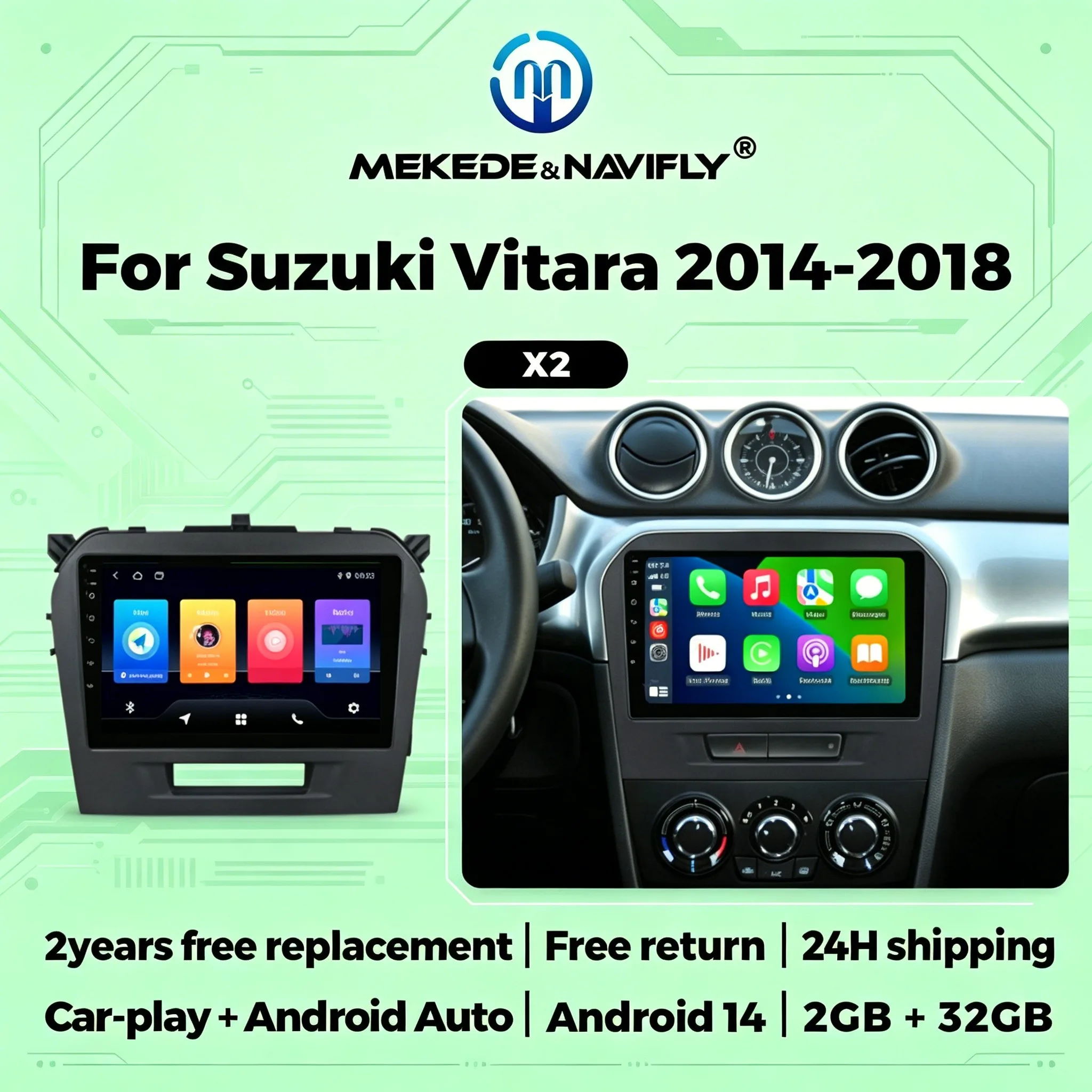 2 Din 9 Inch Car Radio Stereo For Suzuki Vitara 2014-2018 Wireless Carplay Android Auto Multimedia Video Player GPS Navigation
2 Din 9 Inch Car Radio Stereo For Suzuki Vitara 2014-2018 Wireless Carplay Android Auto Multimedia Video Player GPS Navigation