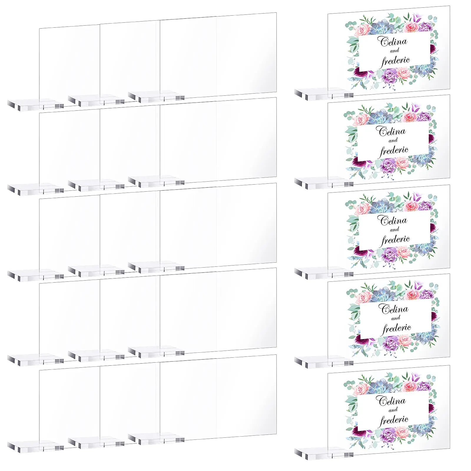 Clear Place Cards with Holders, Blank Rectangle Acrylic Sign Small Wedding Table Place Cards for Party Dinner Table Setting
Clear Place Cards with Holders, Blank Rectangle Acrylic Sign Small Wedding Table Place Cards for Party Dinner Table Setting