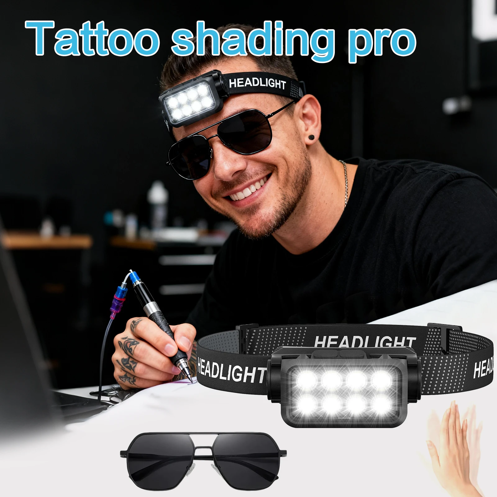 GBK Tattoo Shading Pro Перезаряжаемый сенсорный светодиодный налобный фонарь для татуировки обнаруживает дефицит цвета, устраняет блики во время татуировки
GBK Tattoo Shading Pro Перезаряжаемый сенсорный светодиодный налобный фонарь для татуировки обнаруживает дефицит цвета, устраняет блики во время татуировки
