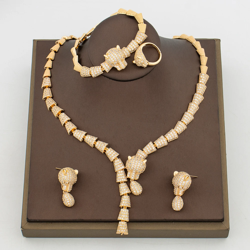 Fashion Women Jewelry Set for Party Gold Color Stone Design Earrings and Irregular Necklace Bracelet Ring Set for Weddings Bride
Fashion Women Jewelry Set for Party Gold Color Stone Design Earrings and Irregular Necklace Bracelet Ring Set for Weddings Bride