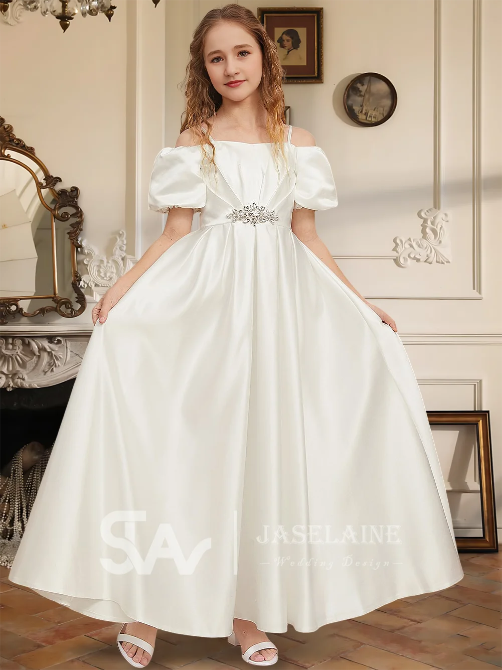 A Ball Gown Princess Cold Shoulder Floor Length Satin Junior Bridesmaid Dress Flower Girl Dress Rhinestone Party Wedding Formal
A Ball Gown Princess Cold Shoulder Floor Length Satin Junior Bridesmaid Dress Flower Girl Dress Rhinestone Party Wedding Formal