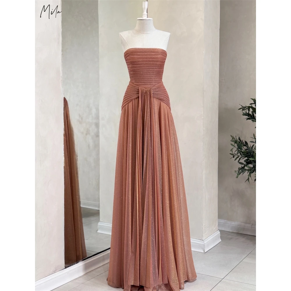 Mila Customized Strapless A-line Tiered Ruffle Prom Dress Sleeveless Glitter Formal Evening Floor-Length Vestidos De Fiesta 2026
Mila Customized Strapless A-line Tiered Ruffle Prom Dress Sleeveless Glitter Formal Evening Floor-Length Vestidos De Fiesta 2026
