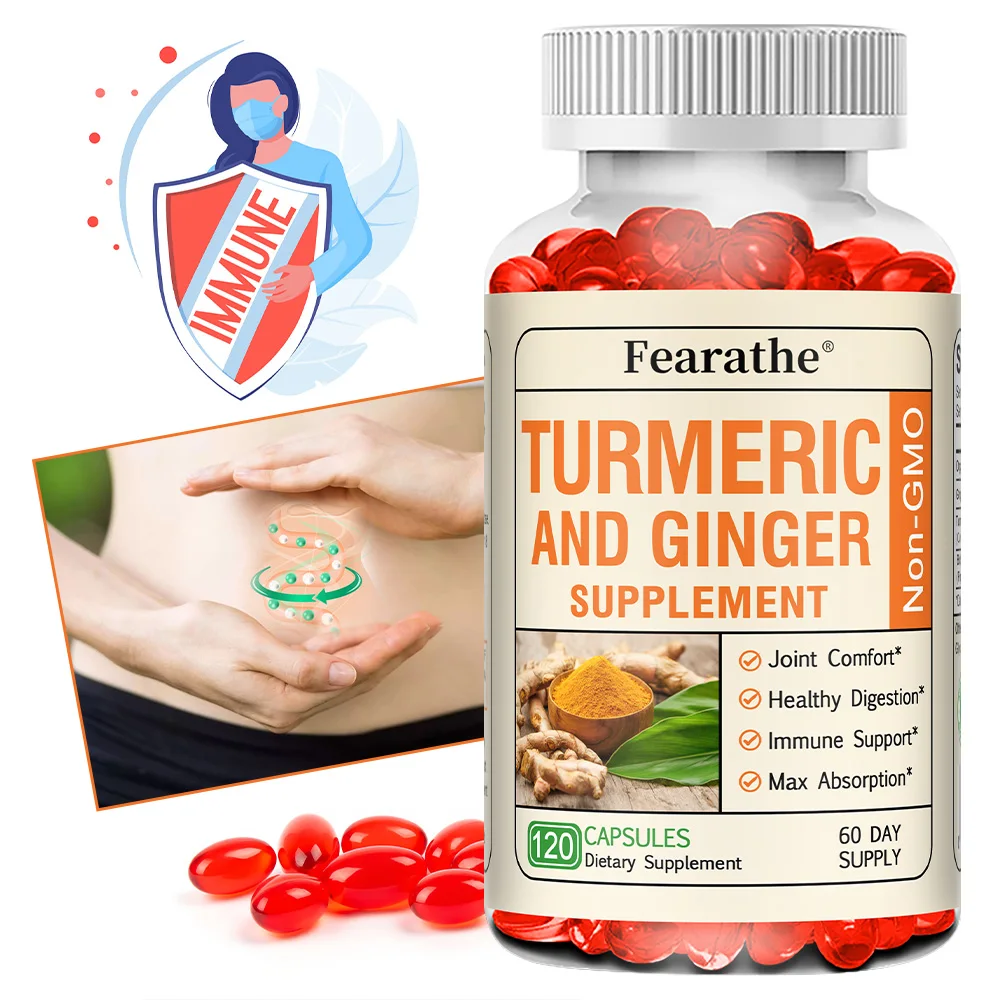 Turmeric Curcumin Capsules with Ginger & Black Pepper, Supports Joint Mobility, Digestion, Immune & Overall Body Health
Turmeric Curcumin Capsules with Ginger & Black Pepper, Supports Joint Mobility, Digestion, Immune & Overall Body Health