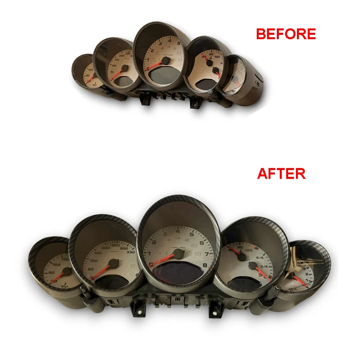 One Set of 5 Pieces - Matt Carbon Fiber Style Dashboard Dial Gauge Rings Bezel Trim For Porsche 911 997 GT3 GT3RS Turbo Targa
One Set of 5 Pieces - Matt Carbon Fiber Style Dashboard Dial Gauge Rings Bezel Trim For Porsche 911 997 GT3 GT3RS Turbo Targa