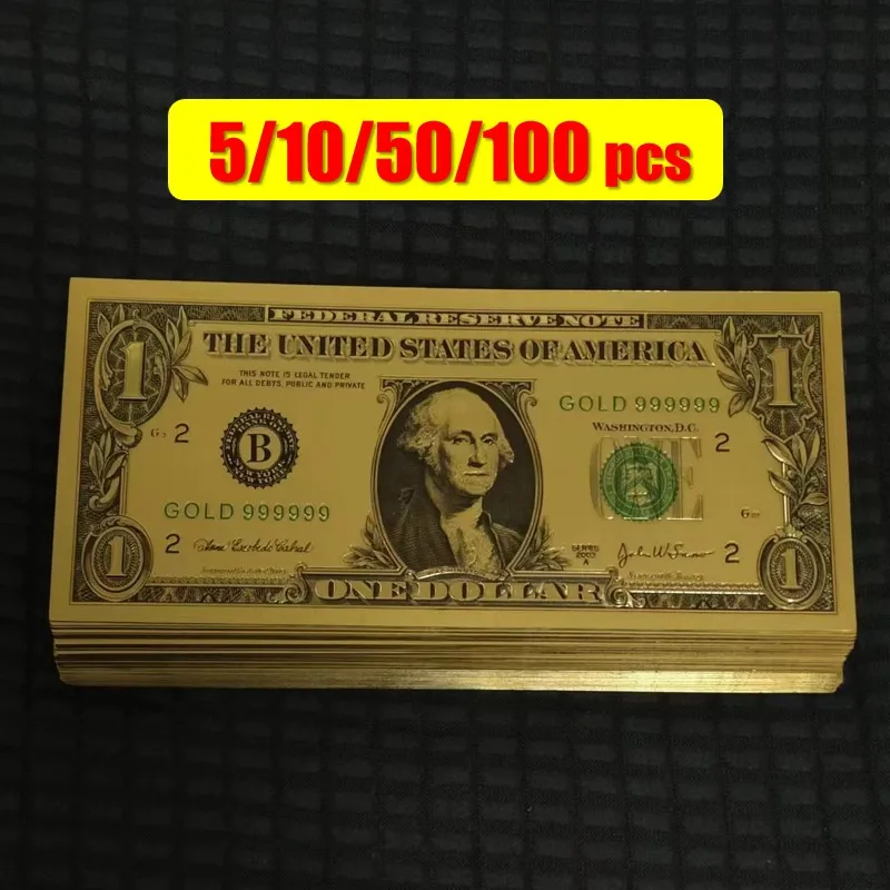 5~100pcs America Dollar Bills Gold Banknote USA One Dollar Banknote Bill in 24K Gold Plated For Collection
5~100pcs America Dollar Bills Gold Banknote USA One Dollar Banknote Bill in 24K Gold Plated For Collection