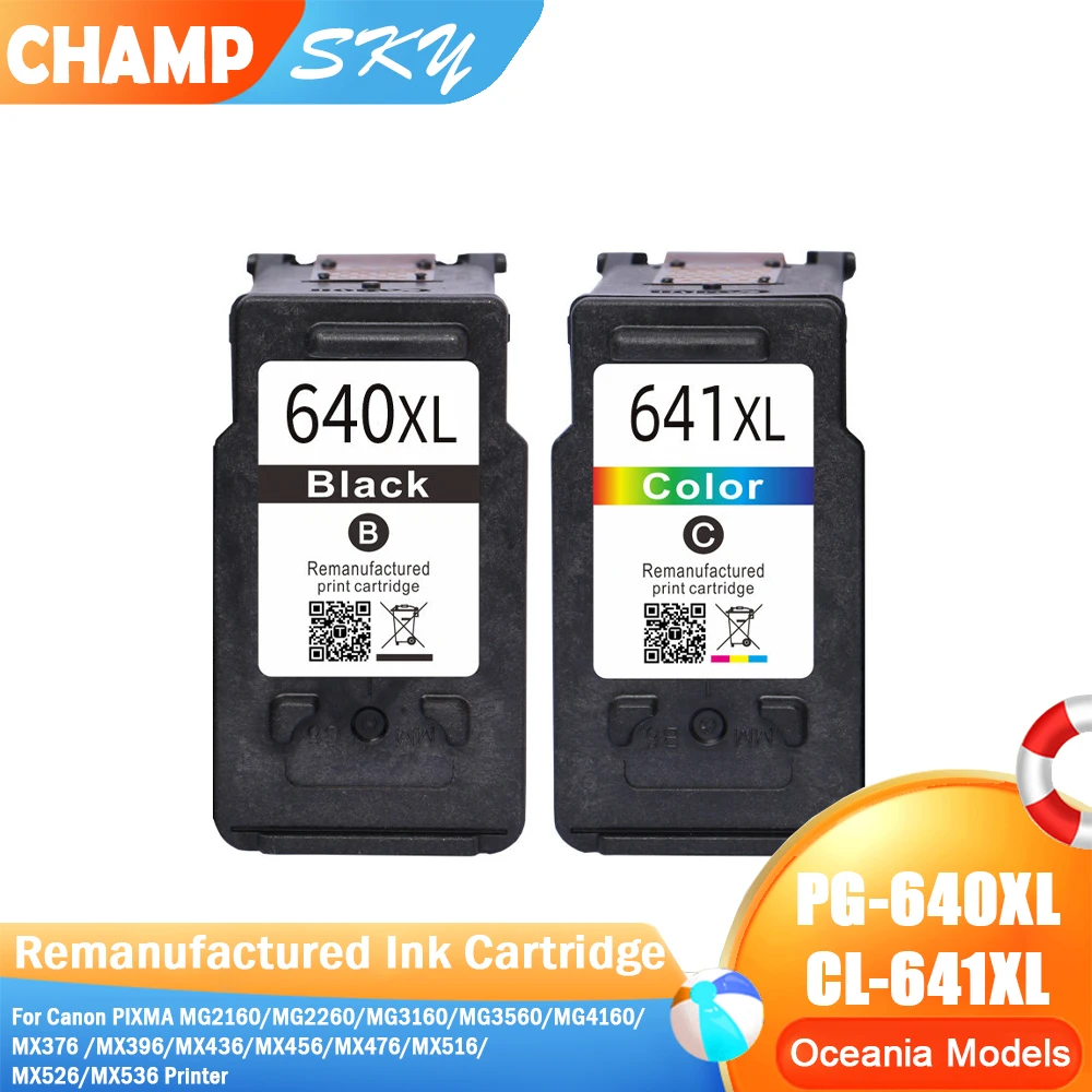 Quality inkjet Cartridge For PG-640XL CL-641XL PG640 CL641 For Canon MG2160 MG3160 MG4160 MX376 MX436 MX516 printer
Quality inkjet Cartridge For PG-640XL CL-641XL PG640 CL641 For Canon MG2160 MG3160 MG4160 MX376 MX436 MX516 printer