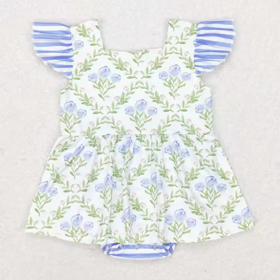 Boutique Baby Infant Girls Rompers Blue Green Flowers Flutter Sleeve Rompers Fashion Summer Toddler Baby Girls Bubble Rompers
Boutique Baby Infant Girls Rompers Blue Green Flowers Flutter Sleeve Rompers Fashion Summer Toddler Baby Girls Bubble Rompers