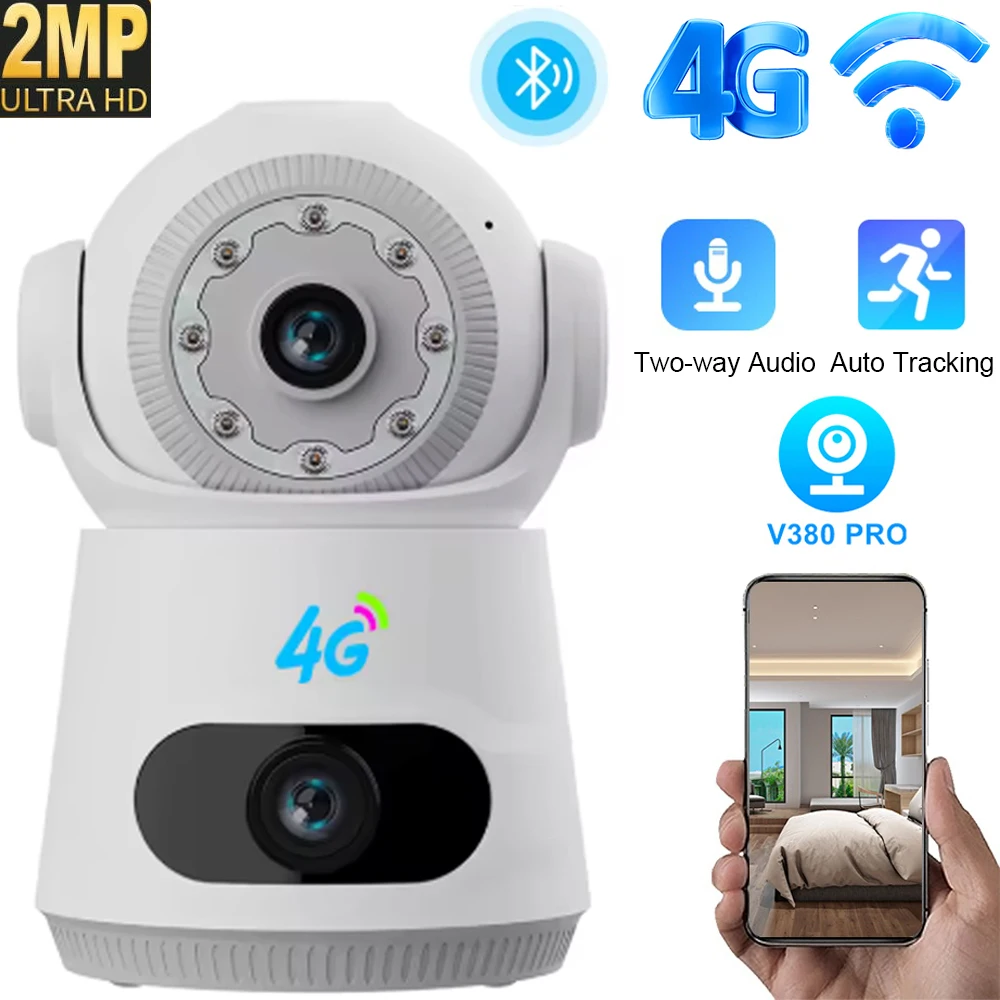 2MP 4G WiFi HD Dual Lens Mini Wireless Cameras Security Camera with Audio Two-way Audio Night Vision Motion Detection Alarm Push
2MP 4G WiFi HD Dual Lens Mini Wireless Cameras Security Camera with Audio Two-way Audio Night Vision Motion Detection Alarm Push