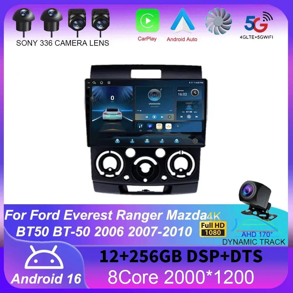 Android 16 Carplay Auto For Ford Everest Ranger Mazda BT50 BT-50 2006 2007-2010 Car Radio Multimedia Video Player Navigation GPS
Android 16 Carplay Auto For Ford Everest Ranger Mazda BT50 BT-50 2006 2007-2010 Car Radio Multimedia Video Player Navigation GPS