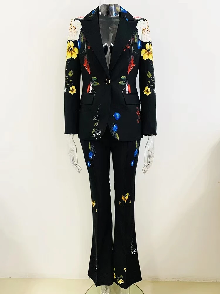 Floral Elegant Suit Sets 2024 For Women Printing Notched Flare Pants Set Party Club Holiday Summer
Floral Elegant Suit Sets 2024 For Women Printing Notched Flare Pants Set Party Club Holiday Summer
