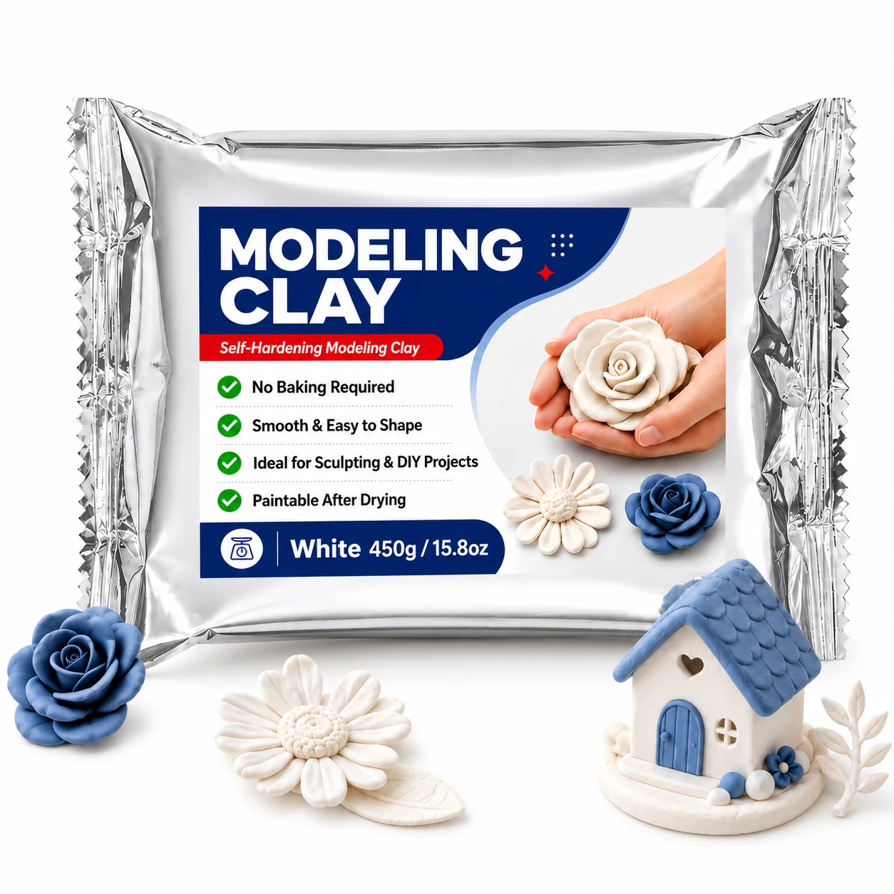 White Premium Air Dry Clay, ultra-fine malleable for sculpting & DIY crafts, professional art gift for all adult skill levels
White Premium Air Dry Clay, ultra-fine malleable for sculpting & DIY crafts, professional art gift for all adult skill levels