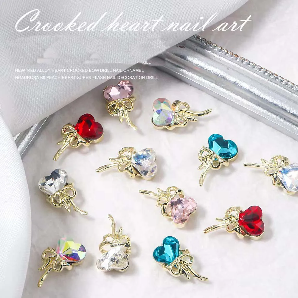 10Pcs Crooked Heart Balloon Nail Art Charm 3D Alloy Fantasy Love Bow Diamond Luxury Nail Rhinestone DIY Manicure Accessories
10Pcs Crooked Heart Balloon Nail Art Charm 3D Alloy Fantasy Love Bow Diamond Luxury Nail Rhinestone DIY Manicure Accessories
