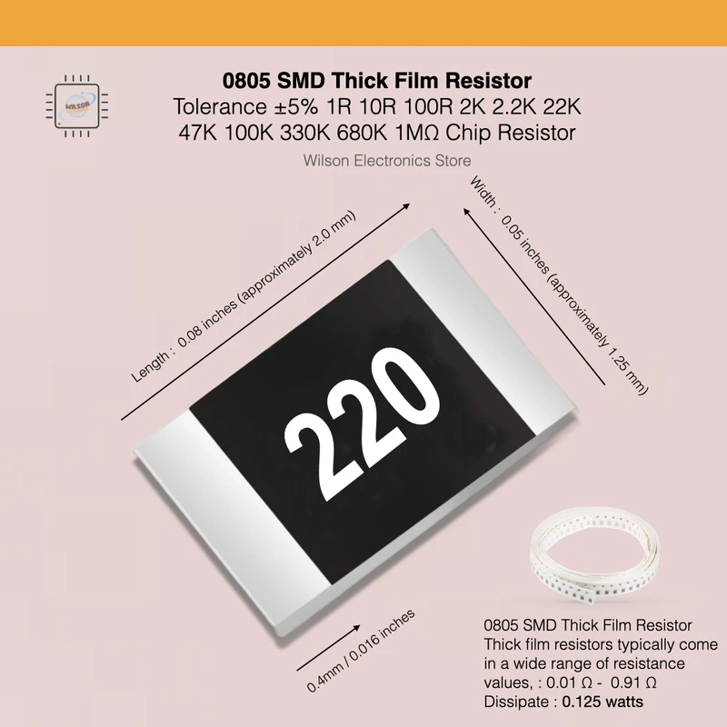 100 шт./лот 0805 SMD чип фиксированный резистор с допуском ± 5% 1R 10R 100R 2K 2,2K 22K 47K 100K 330K 680K 1 МОм пленочный резистор
100 шт./лот 0805 SMD чип фиксированный резистор с допуском ± 5% 1R 10R 100R 2K 2,2K 22K 47K 100K 330K 680K 1 МОм пленочный резистор