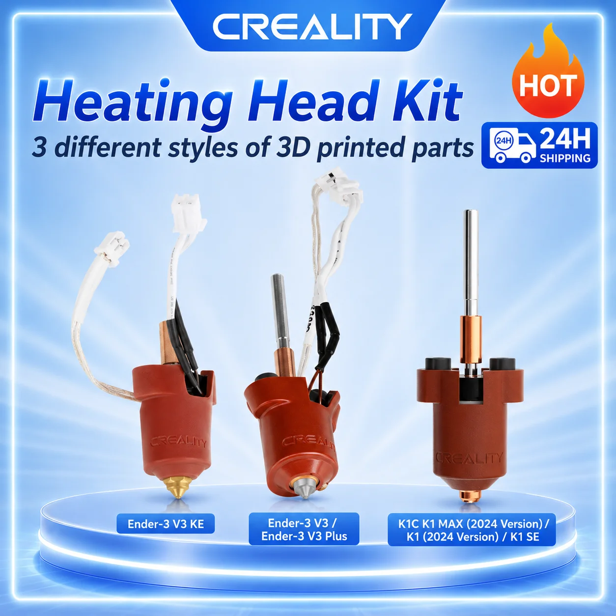 Creality 3D Printer Ceramic Heating Block Kit with Quick-Swap Nozzle Red Integrated Sprinkler Heating Head Kit for 3D Printer Pa
Creality 3D Printer Ceramic Heating Block Kit with Quick-Swap Nozzle Red Integrated Sprinkler Heating Head Kit for 3D Printer Pa