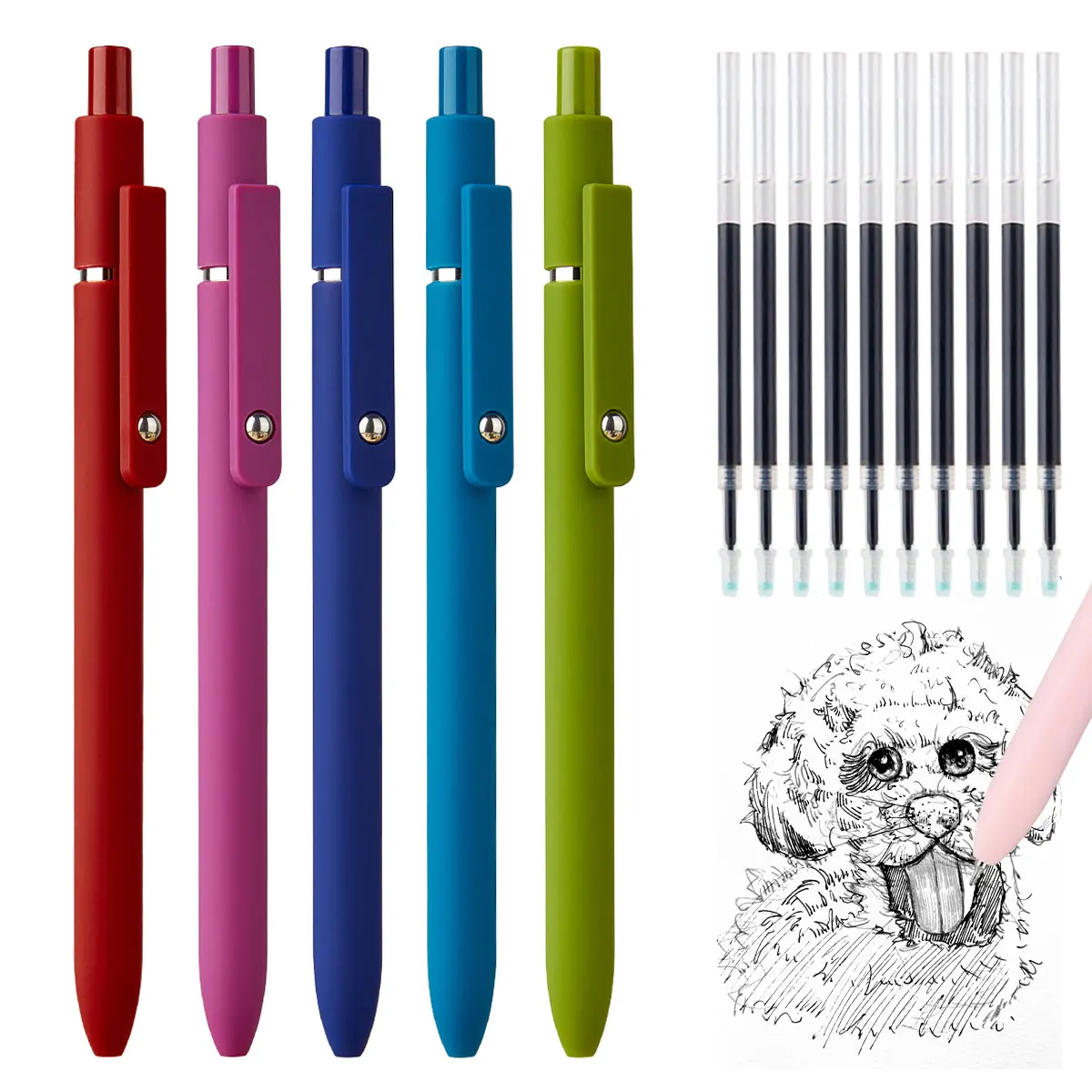 15PCS Aesthetic Gel Pens Set 5 Pens with 10 Refills 0.5mm Black Ink Quick Dry Smooth Writing Fine Point Pens for Journaling Scho
15PCS Aesthetic Gel Pens Set 5 Pens with 10 Refills 0.5mm Black Ink Quick Dry Smooth Writing Fine Point Pens for Journaling Scho