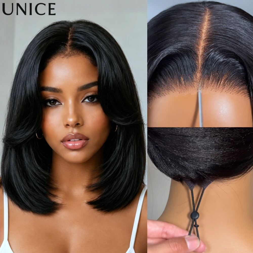 UNice 7x5 Bye Bye Slip™ Lace Pre Layered Bob Wig Human Hair with Curtain Bang Pre Cut Pre Bleached Glueless Wig Ready To Wear
UNice 7x5 Bye Bye Slip™ Lace Pre Layered Bob Wig Human Hair with Curtain Bang Pre Cut Pre Bleached Glueless Wig Ready To Wear