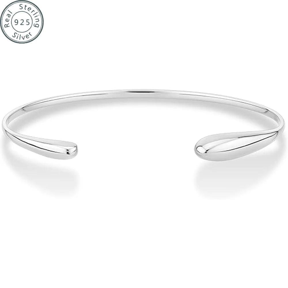 925 Sterling Silver Italian Organic Teardrop Flexible Cuff Open Bangle Bracelet Jewelry for Women
925 Sterling Silver Italian Organic Teardrop Flexible Cuff Open Bangle Bracelet Jewelry for Women