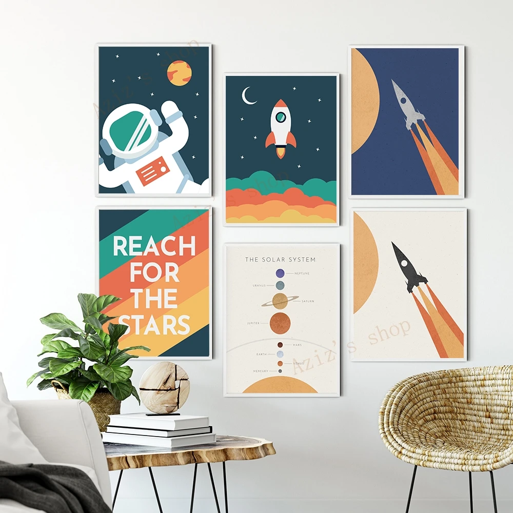 Space Planet Rocket Astronaut Star Nursery Wall Art Canvas Painting Nordic Poster And Prints Wall Pictures Baby Kids Room Decor
Space Planet Rocket Astronaut Star Nursery Wall Art Canvas Painting Nordic Poster And Prints Wall Pictures Baby Kids Room Decor