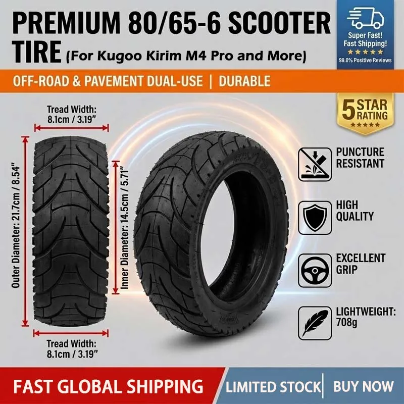Wear Resistant Vacuum Pneumatic Tire Set 80/65-6 X8016 Outer Tyre & Inner Tube for E-Scooter Replacement
Wear Resistant Vacuum Pneumatic Tire Set 80/65-6 X8016 Outer Tyre & Inner Tube for E-Scooter Replacement