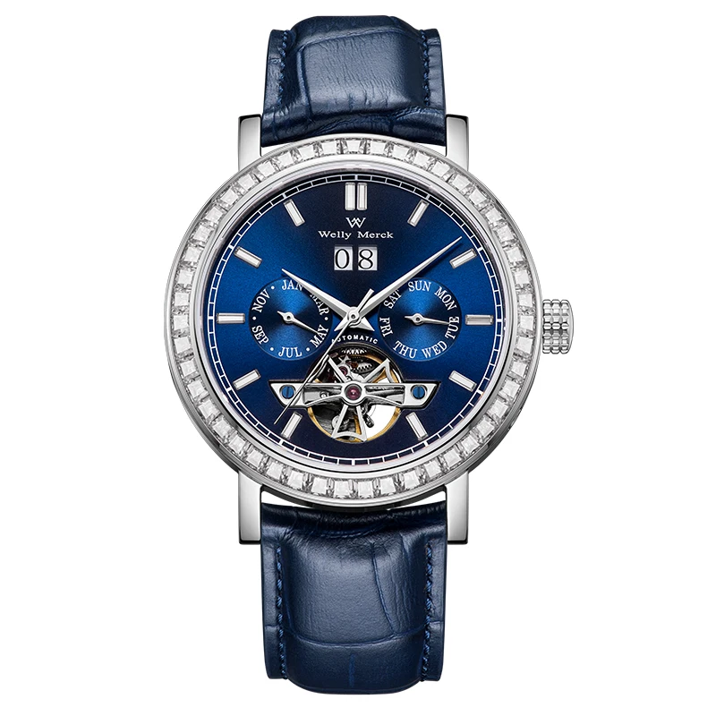 Часы WM, автоматические механические часы, многофункциональные повседневные деловые водонепроницаемые часы с сапфировым стеклом, часы Welly Merck 133M
Часы WM, автоматические механические часы, многофункциональные повседневные деловые водонепроницаемые часы с сапфировым стеклом, часы Welly Merck 133M