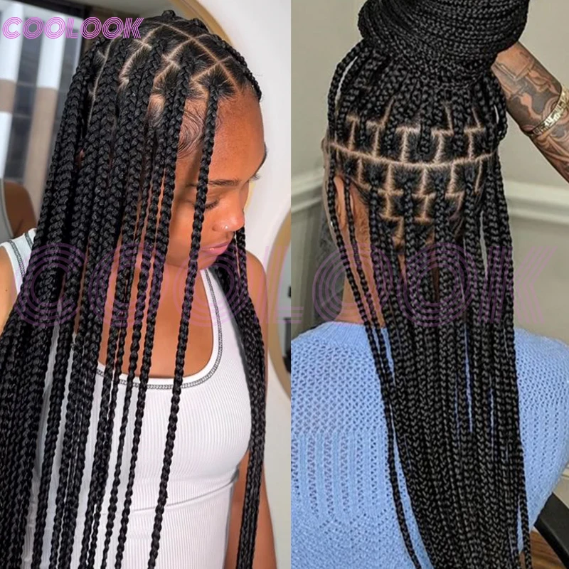 Knotless Box Braided Wigs 36 Inches Long Synthetic Lace Frontal Straight Braiding Hair Wigs with Baby Hair For Black Women
Knotless Box Braided Wigs 36 Inches Long Synthetic Lace Frontal Straight Braiding Hair Wigs with Baby Hair For Black Women