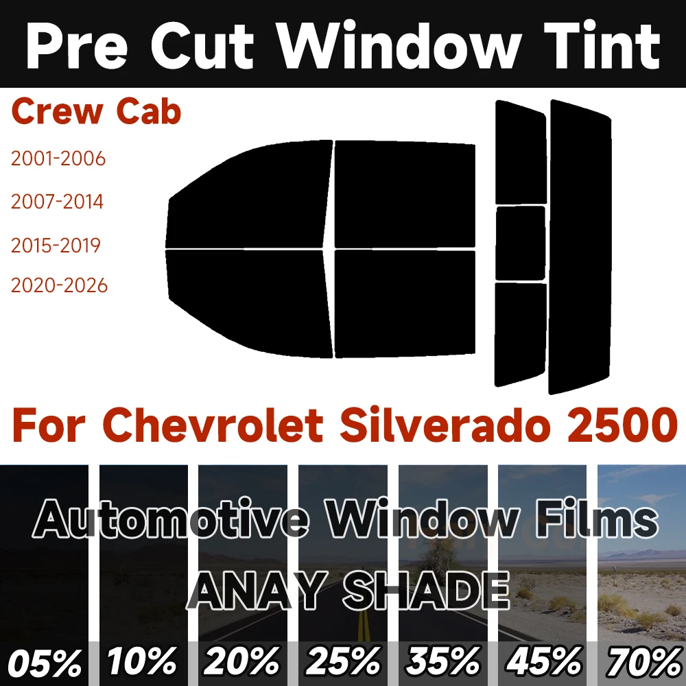 Pre-Cut Window Tint For Chevrolet Silverado 2500 Crew Auto Sticker Sun UV Blocking Heat 2Ply Windows Protector Films Shade
Pre-Cut Window Tint For Chevrolet Silverado 2500 Crew Auto Sticker Sun UV Blocking Heat 2Ply Windows Protector Films Shade