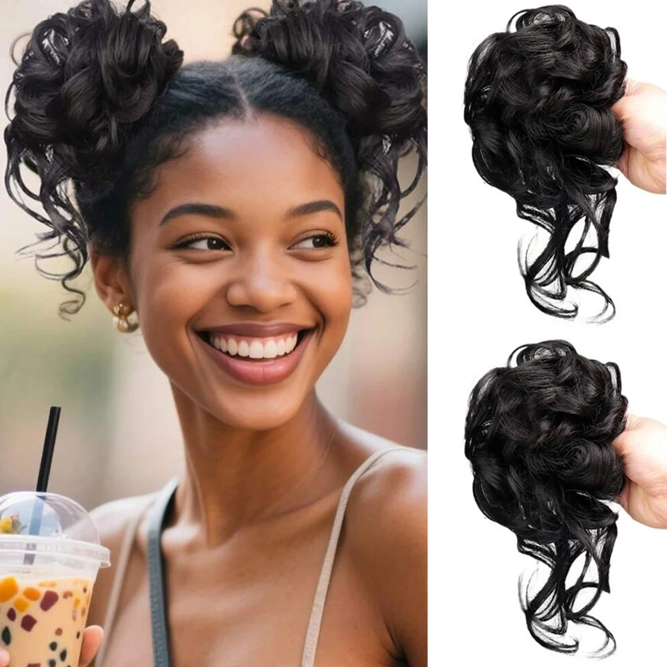 Women Synthetic Fluffy Messy Bun Hair Scrunchies, Elastic Hair Band With Rubber Band Long Curly Tassel Ponytail Fake Hair Access
Women Synthetic Fluffy Messy Bun Hair Scrunchies, Elastic Hair Band With Rubber Band Long Curly Tassel Ponytail Fake Hair Access