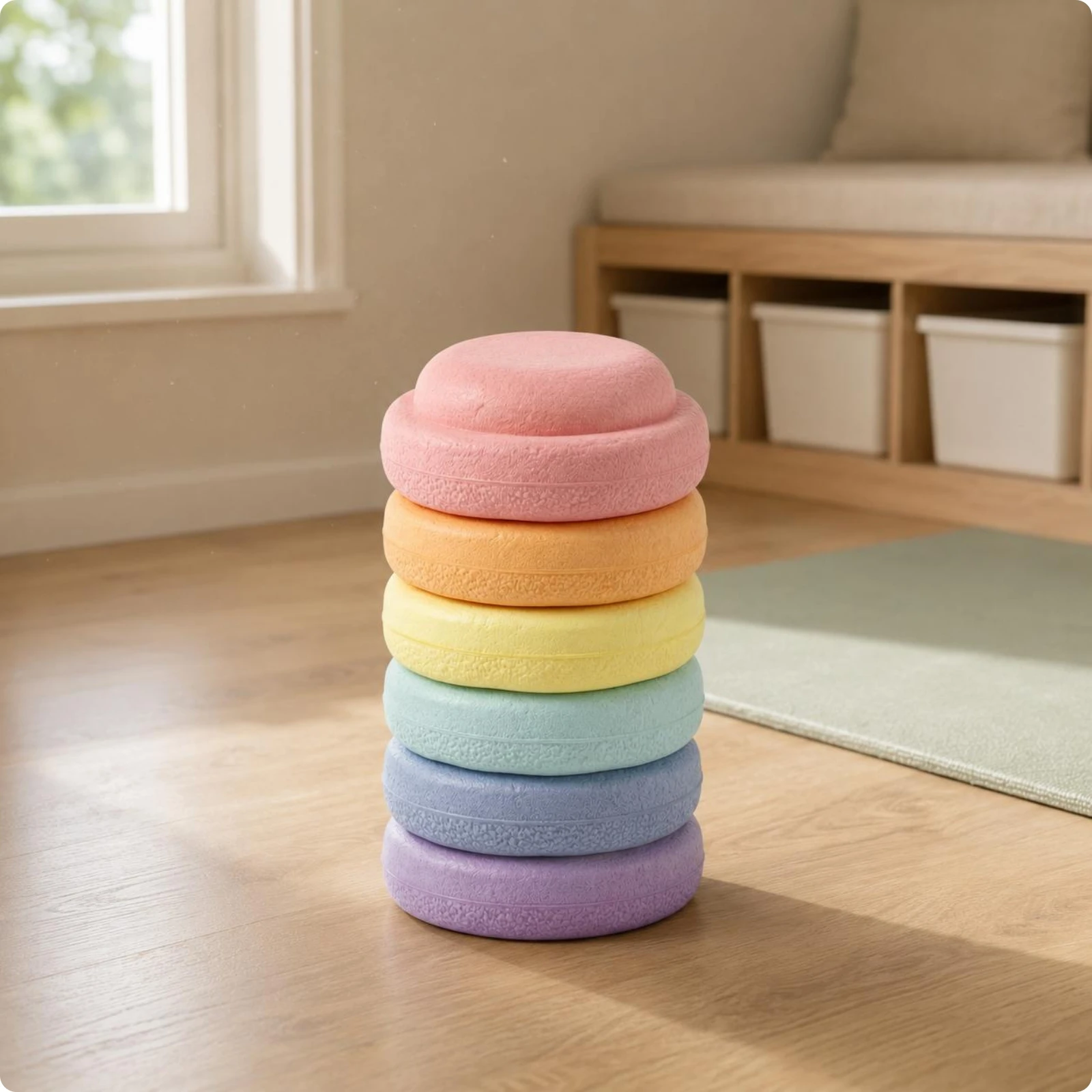 6Pcs Balance Stapstones Toys Non Slip Round Sensory Integration Foam Toys for Ages 3-8 Y Kids Indoor Outdoor Play Sports
6Pcs Balance Stapstones Toys Non Slip Round Sensory Integration Foam Toys for Ages 3-8 Y Kids Indoor Outdoor Play Sports