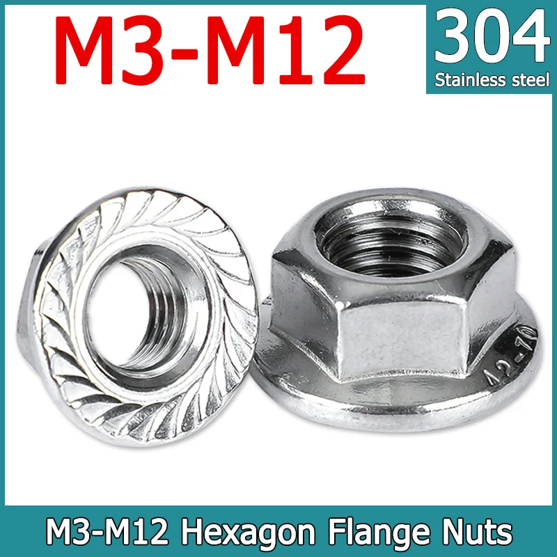 10pcs M3 M4 M5 M6 M8 M10 M12 Hexagon Flange Nuts 304 Stainless Steel Pinking Automatic Locking Nuts DIN6923 Serrated Spinlock
10pcs M3 M4 M5 M6 M8 M10 M12 Hexagon Flange Nuts 304 Stainless Steel Pinking Automatic Locking Nuts DIN6923 Serrated Spinlock