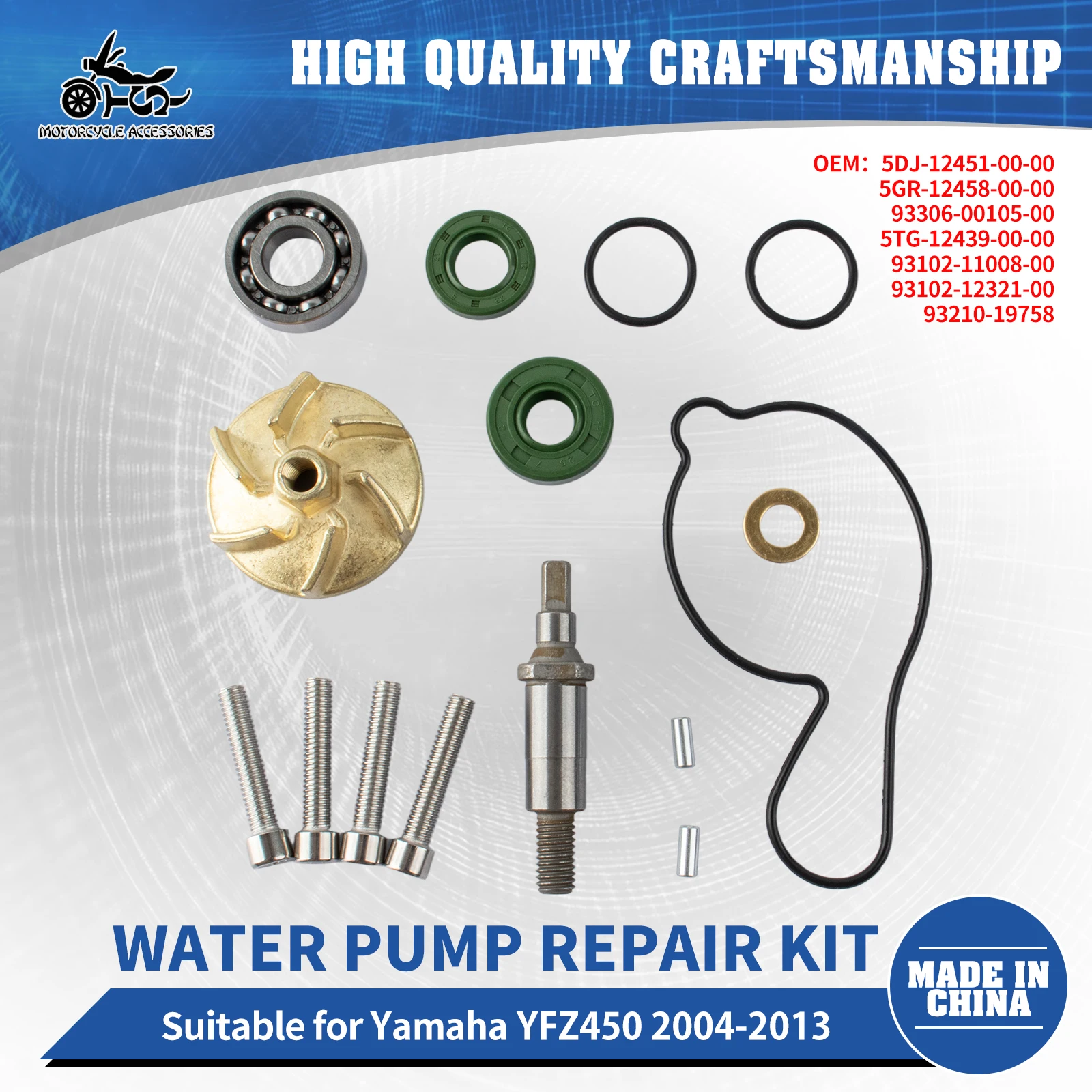SJ Motorcycle Parts Water Pump Repair Kit For Yamaha YFZ450 YFZ450LE YFZ450SE YFZ450SE2 YFZ450SP 5BE-12439-00-00
SJ Motorcycle Parts Water Pump Repair Kit For Yamaha YFZ450 YFZ450LE YFZ450SE YFZ450SE2 YFZ450SP 5BE-12439-00-00