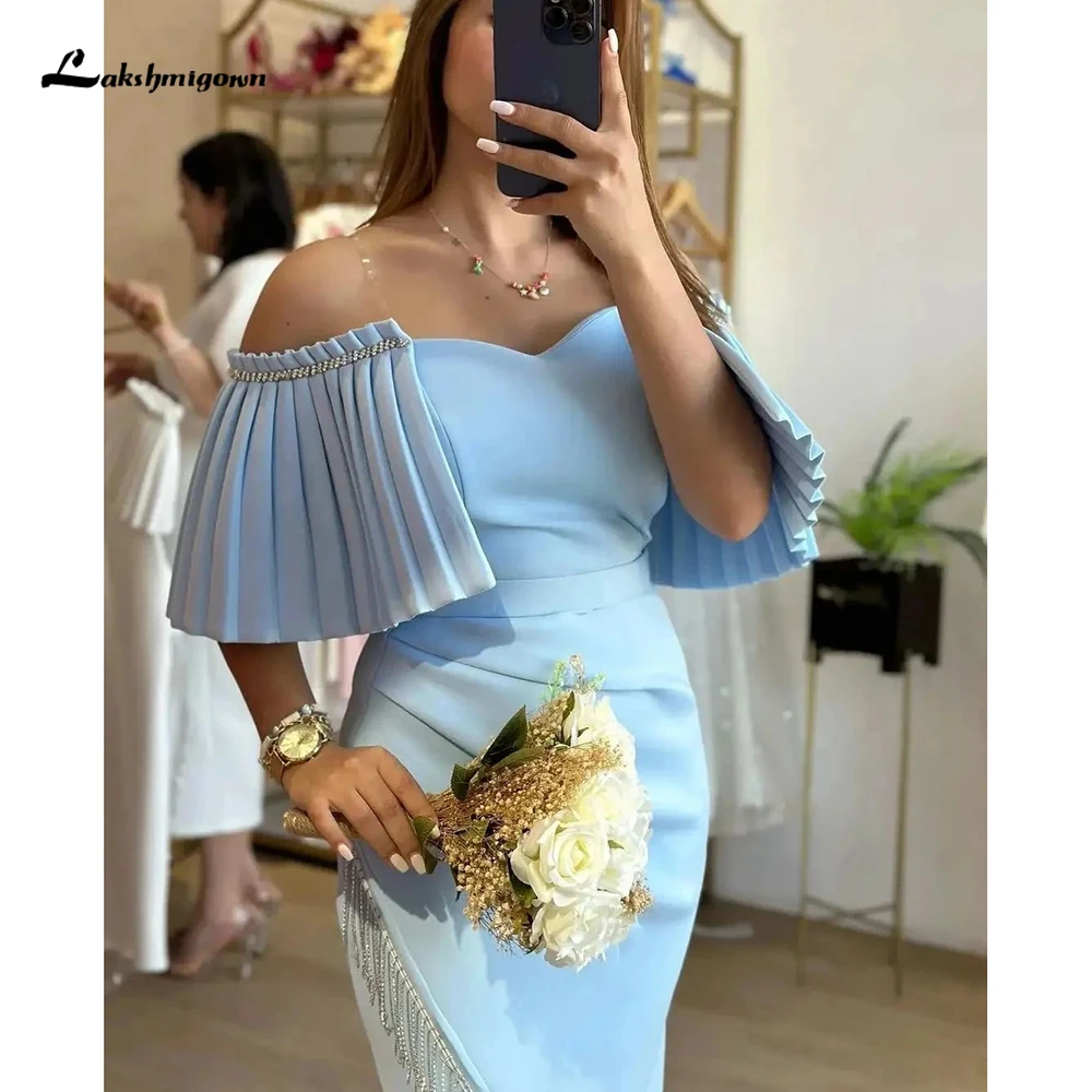 Sexy V Neck Sky Blue Off The Shoulder Prom Dress Tight Ankle-Length With Sleeves Evening Summer Party Dress For Women 2024 Robe
Sexy V Neck Sky Blue Off The Shoulder Prom Dress Tight Ankle-Length With Sleeves Evening Summer Party Dress For Women 2024 Robe