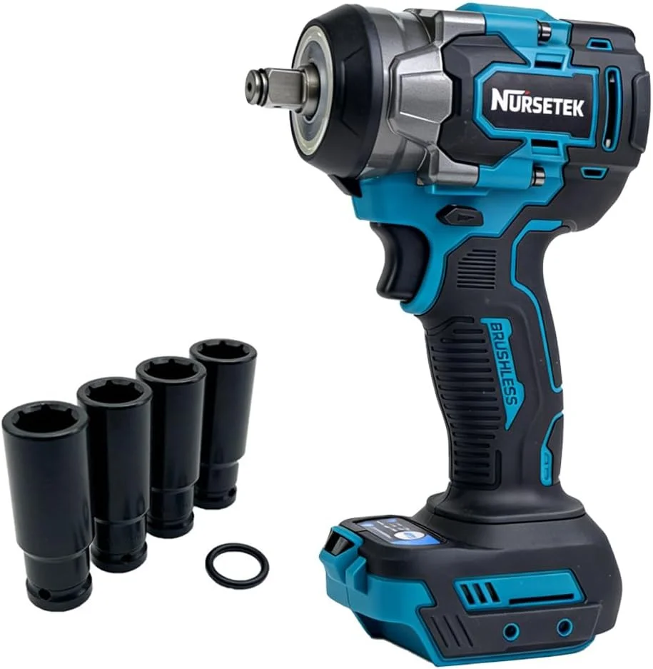 Беспроводной ударный гайковерт для Makita 18В, 1/2-дюймовый ударный шуруповерт с бесщеточным двигателем, высокий крутящий момент 1000 Нм/740 фунт-футов, 3200 об/мин, электрический
Беспроводной ударный гайковерт для Makita 18В, 1/2-дюймовый ударный шуруповерт с бесщеточным двигателем, высокий крутящий момент 1000 Нм/740 фунт-футов, 3200 об/мин, электрический