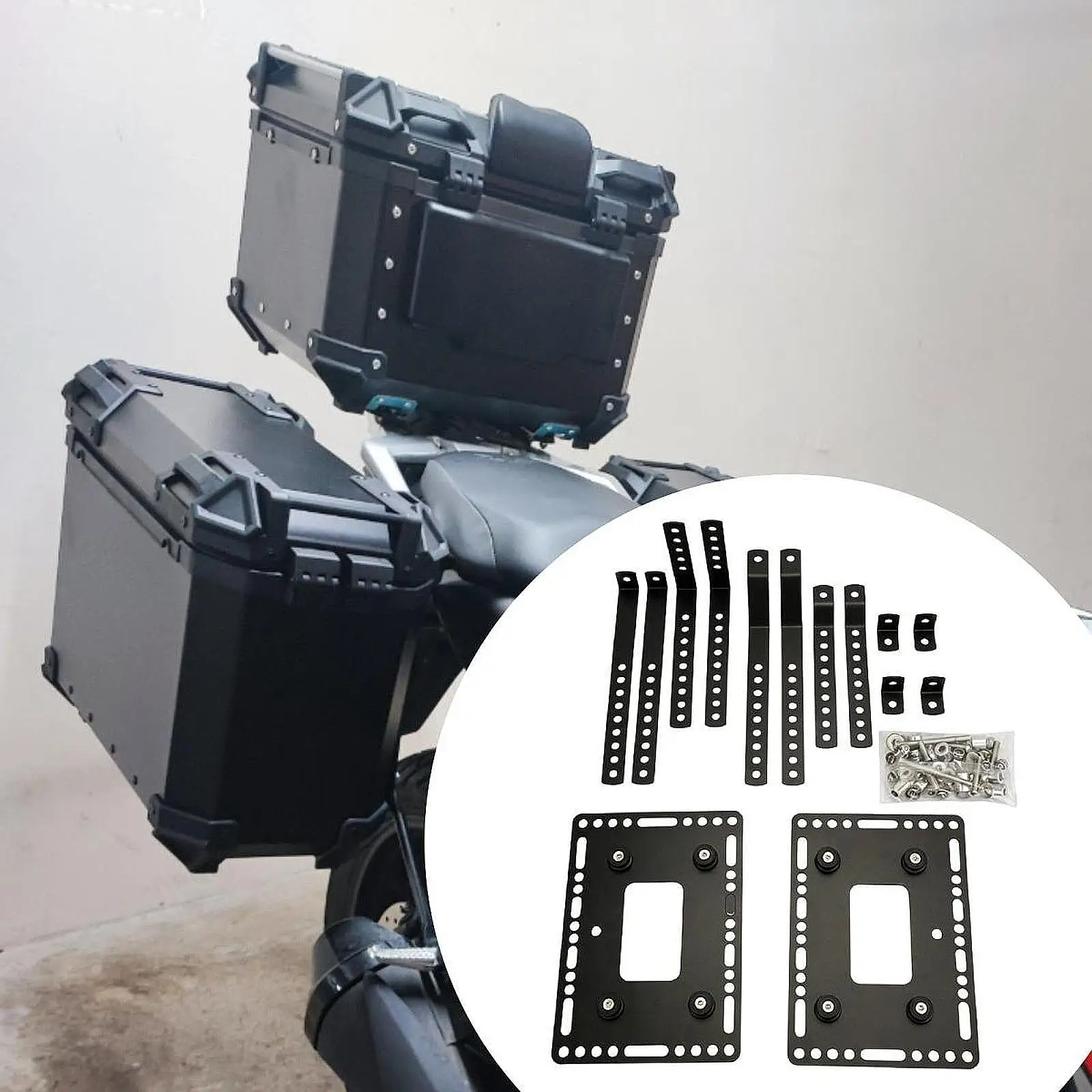 Motorcycle Side Box Rack Steel Black 18x9cm Universal Support Rack for Yamaha Tenere 700 BMW Honda Quick Release Cargo Carrier
Motorcycle Side Box Rack Steel Black 18x9cm Universal Support Rack for Yamaha Tenere 700 BMW Honda Quick Release Cargo Carrier
