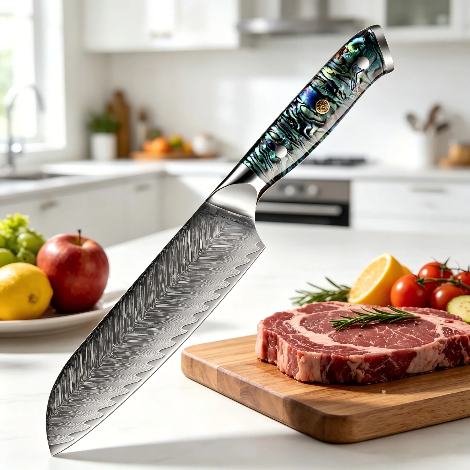XITUO Professional 7 Inch Santoku Knife Damascus Steel Sharp Kitchen Cleaver for Meat and Vegetable Abalone Shell Acrylic Handle
XITUO Professional 7 Inch Santoku Knife Damascus Steel Sharp Kitchen Cleaver for Meat and Vegetable Abalone Shell Acrylic Handle