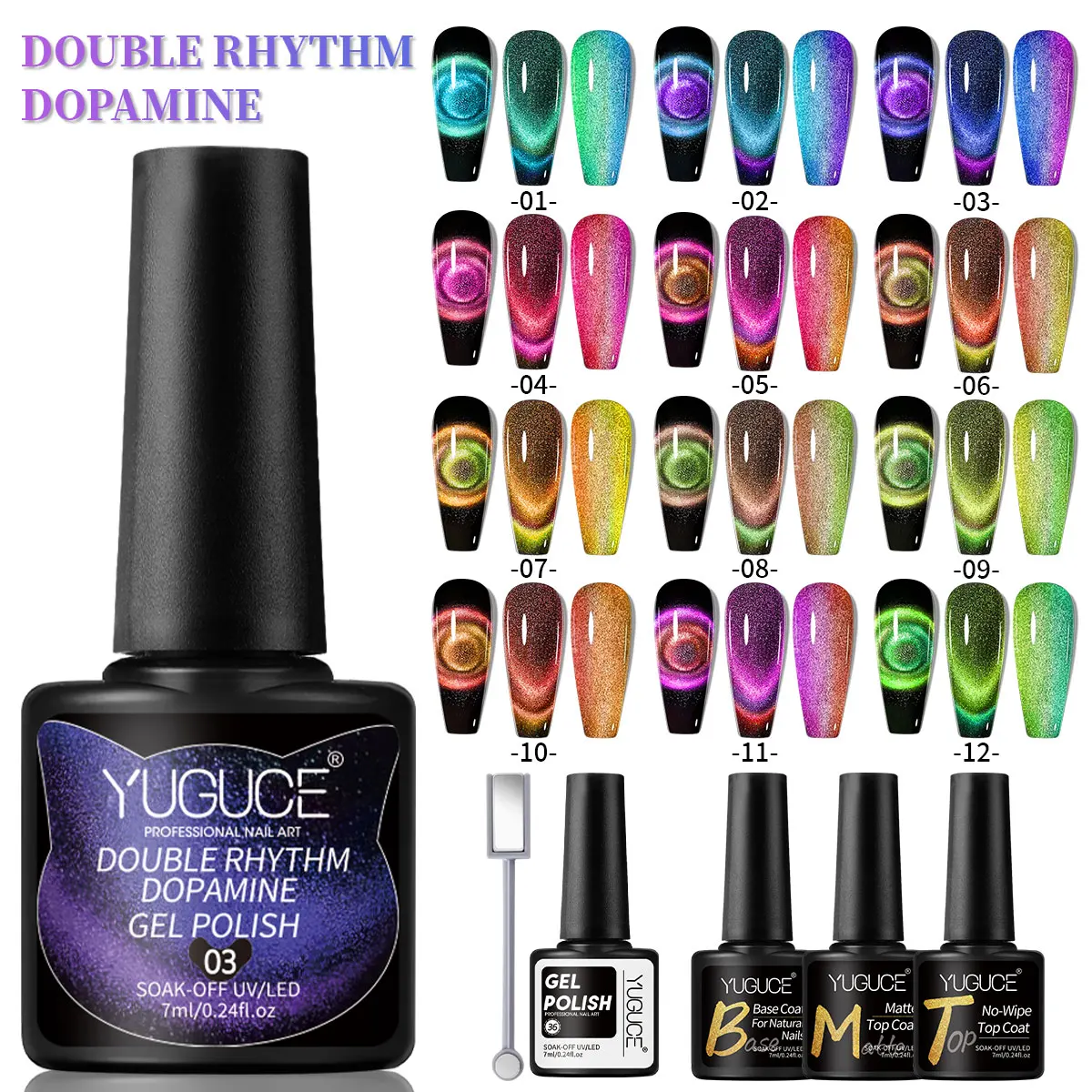 YUGUCE 17PCS/SET removable gel nail art set, requires functional gel and LED lamp for curing, lasts long and does not fade.
YUGUCE 17PCS/SET removable gel nail art set, requires functional gel and LED lamp for curing, lasts long and does not fade.