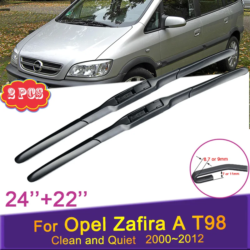 For Opel Zafira A 2005 2000~2012 T98 Front Windscree Windshield Wipers Rubber Wiper Blades Car Sticker Accessorise J Hook Type
For Opel Zafira A 2005 2000~2012 T98 Front Windscree Windshield Wipers Rubber Wiper Blades Car Sticker Accessorise J Hook Type