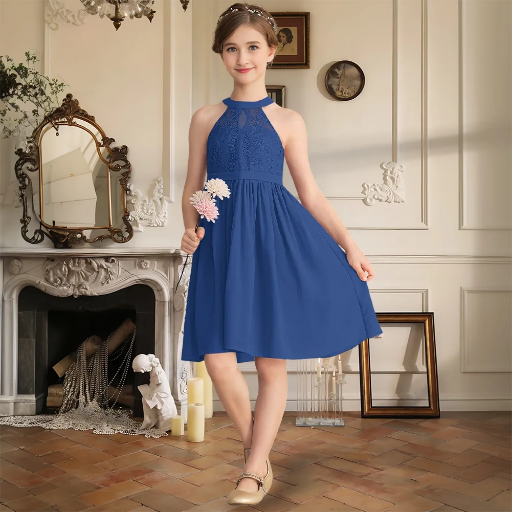 A Line Halter Knee Length Chiffon Lace Junior Bridesmaid Dress With Sweetheart Flower Girl Dress Girls Formal Wedding Party
A Line Halter Knee Length Chiffon Lace Junior Bridesmaid Dress With Sweetheart Flower Girl Dress Girls Formal Wedding Party