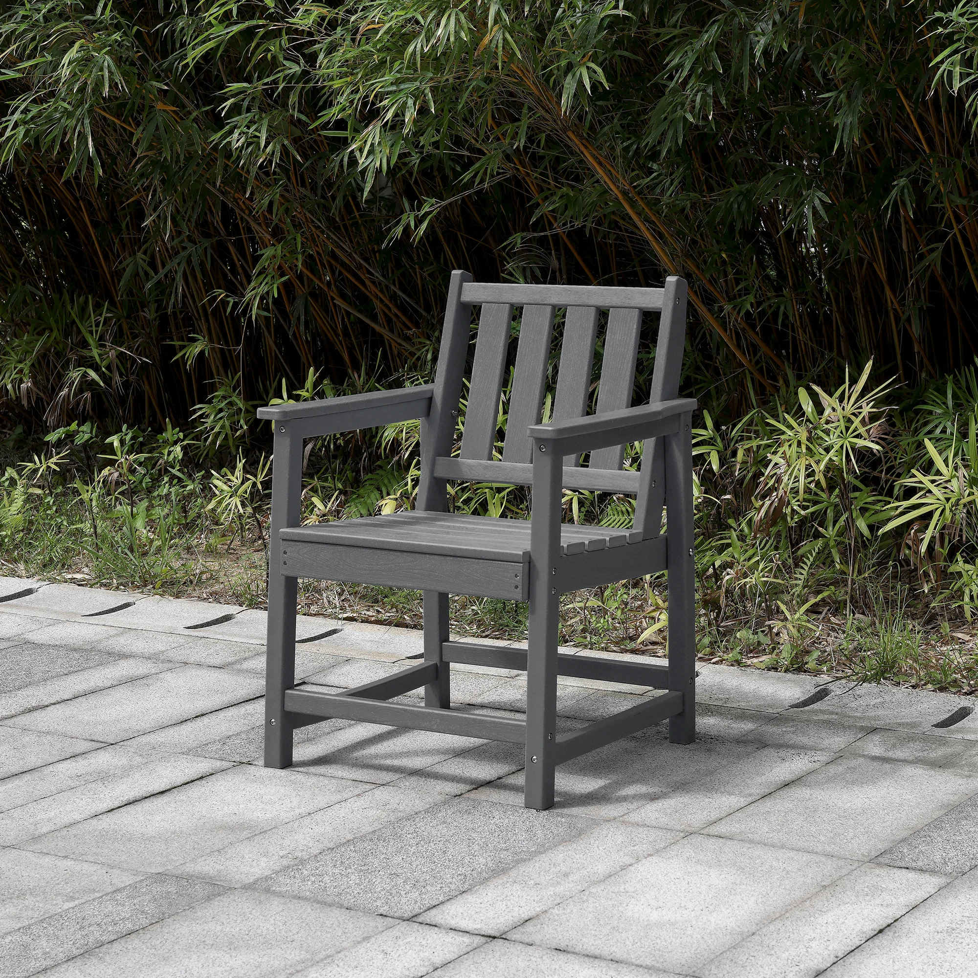 SeeHill Smoke Gray HDPE Patio Chair with Armrest, Weather-Resistant Outdoor Dining Armchair for Deck, Garden, or Pool Area
SeeHill Smoke Gray HDPE Patio Chair with Armrest, Weather-Resistant Outdoor Dining Armchair for Deck, Garden, or Pool Area