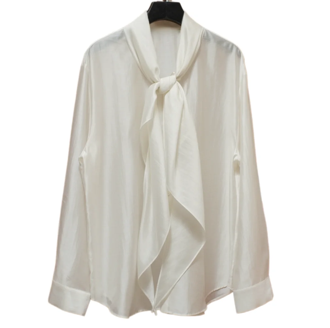 Elegant Bow Neck Silk Blouse Women Chic Solid Loose Satin Shirts Autumn Casual Long Sleeve V Neck Blouses Tops Clothes 2026
Elegant Bow Neck Silk Blouse Women Chic Solid Loose Satin Shirts Autumn Casual Long Sleeve V Neck Blouses Tops Clothes 2026