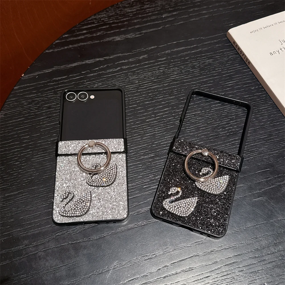 Korean Glitter Diamond Swan Phone Case for Samsung Z Flip7 FE 7 6 5 Flip5 Flip6 Flip7 Funda Shockproof Cover Cute Case with Ring
Korean Glitter Diamond Swan Phone Case for Samsung Z Flip7 FE 7 6 5 Flip5 Flip6 Flip7 Funda Shockproof Cover Cute Case with Ring
