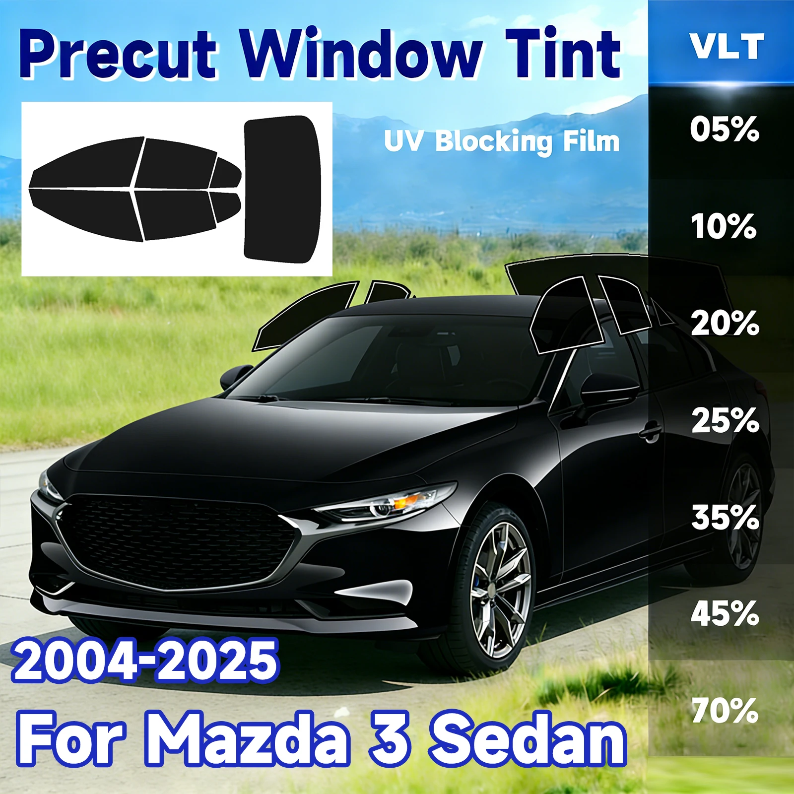 Precut Window Tint Car for Mazda 3 Sedan 2004-2025 All Side Sun Uv Blocking Heat & Glare 2Ply Window Protector Films Shade
Precut Window Tint Car for Mazda 3 Sedan 2004-2025 All Side Sun Uv Blocking Heat & Glare 2Ply Window Protector Films Shade
