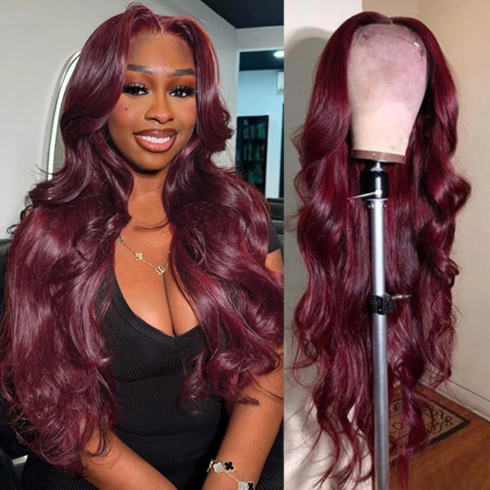 99J Burgundy HD Transparent Lace Frontal Wig 13x4 13x6 Body Wave Lace Front Wigs Pre Plucked 99j Red Color Glueless Wig 28 Inch
99J Burgundy HD Transparent Lace Frontal Wig 13x4 13x6 Body Wave Lace Front Wigs Pre Plucked 99j Red Color Glueless Wig 28 Inch