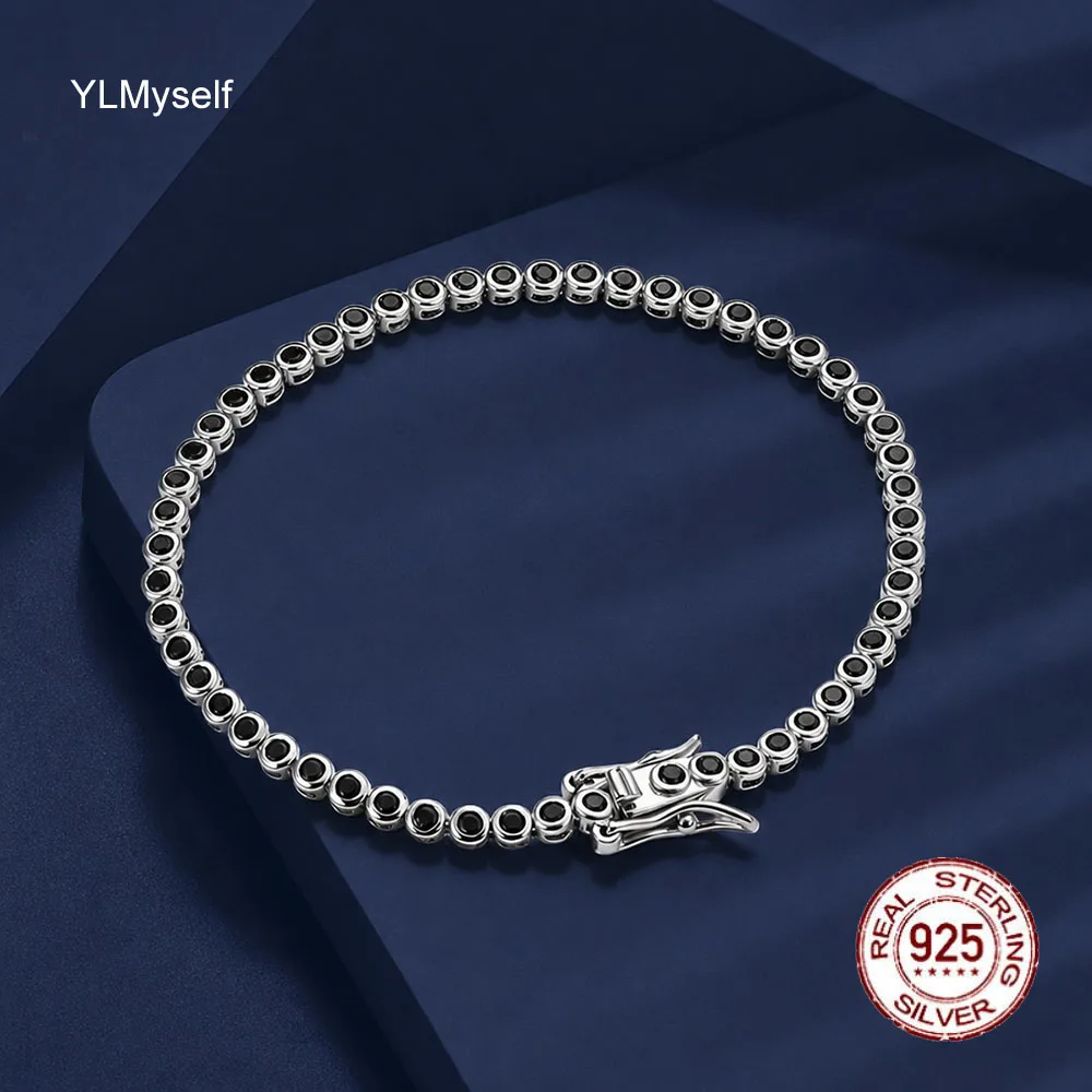 2mm Black Cubic Zirconia Tennis Bracelet Solid 925 Sterling Silver Chain Round Cut AAA CZ Hip Hop Jewelry
2mm Black Cubic Zirconia Tennis Bracelet Solid 925 Sterling Silver Chain Round Cut AAA CZ Hip Hop Jewelry